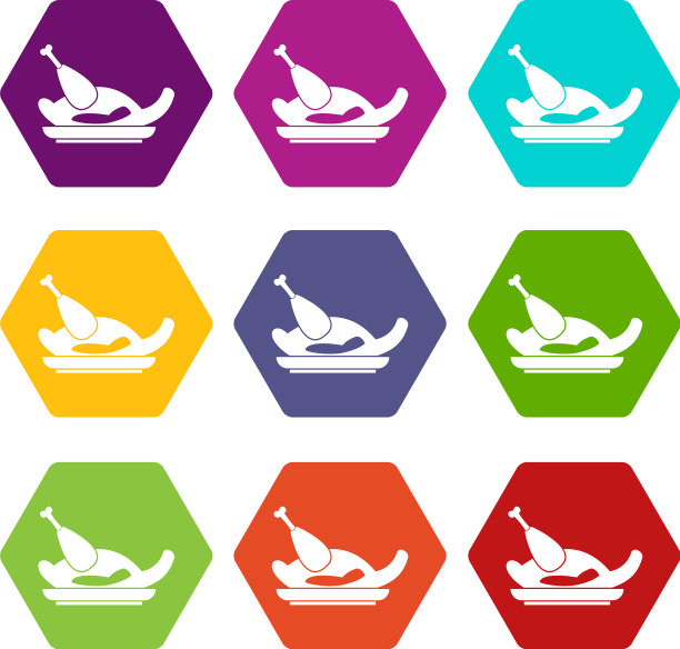 炸鸡图标设置颜色六面体图片下载