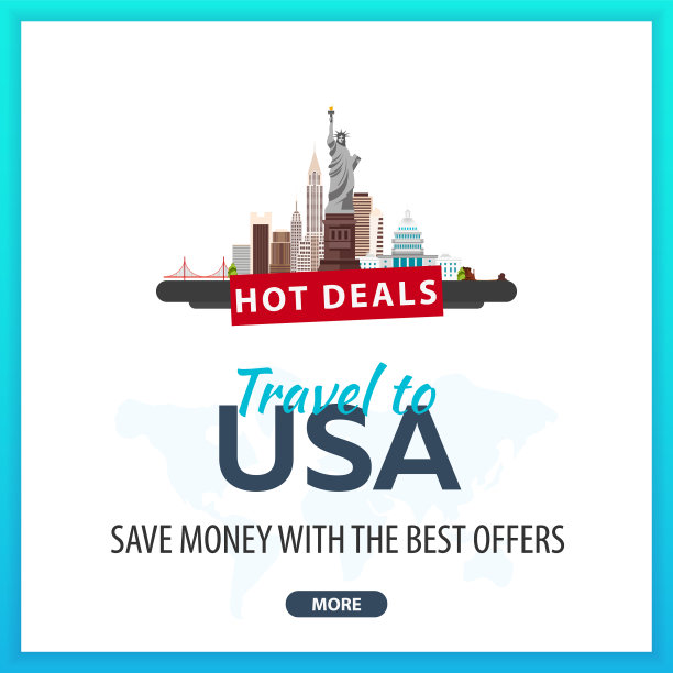 旅行到美国旅游模板横幅社交图片下载