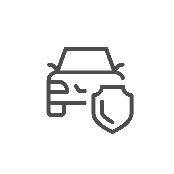 汽车保险线条图标图片下载