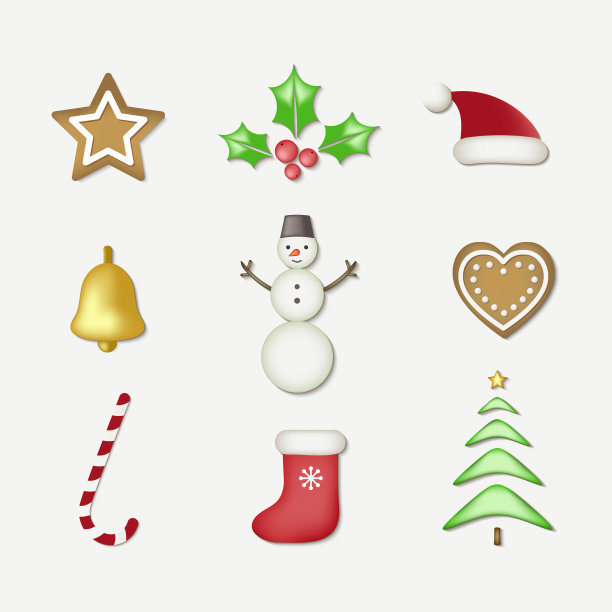 冬季圣诞和新年物品集图片下载