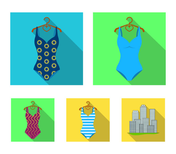 不同种类的游泳衣套装图片下载