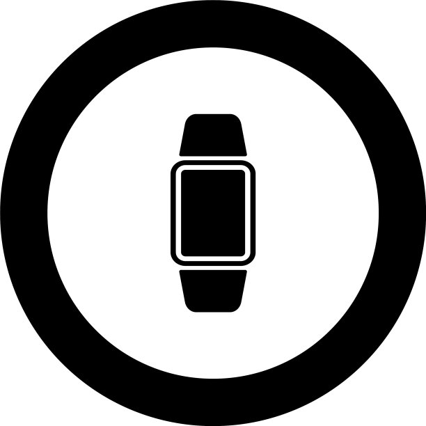 圆形黑色数字时钟图标图片下载