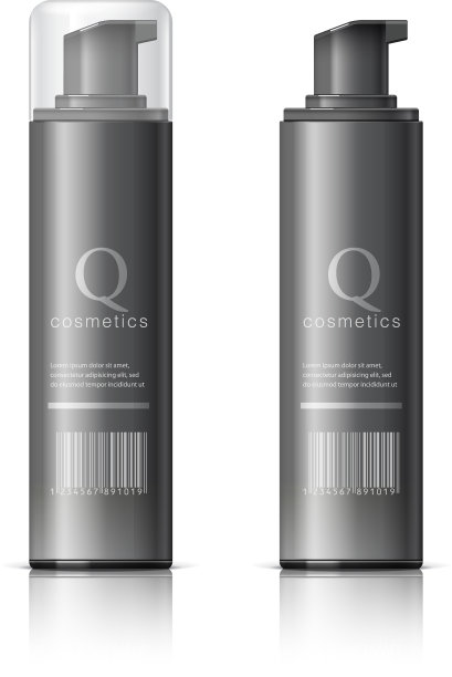 逼真的黑色化妆瓶可以喷雾图片下载