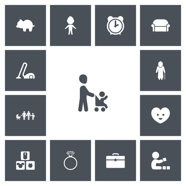 一组13可编辑的亲戚图标包括图片下载