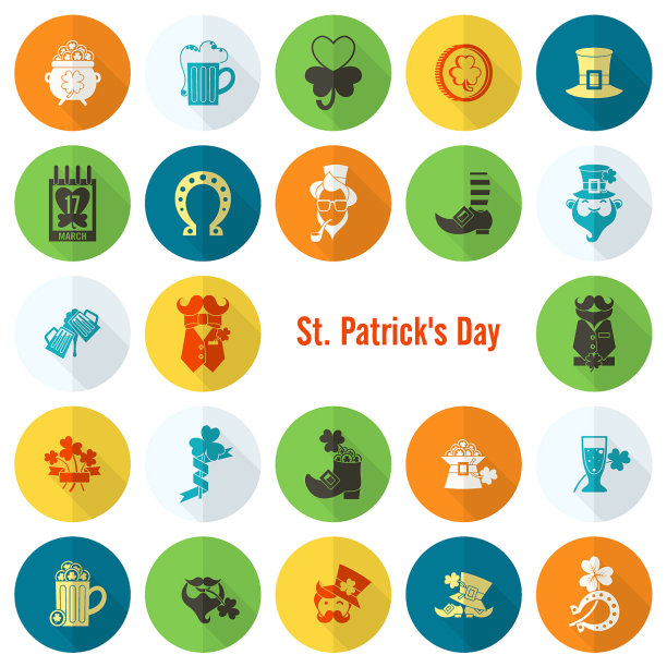 圣帕特里克节图标合集图片下载