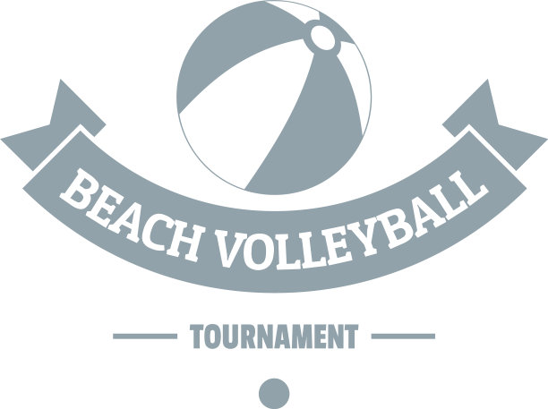 沙滩排球标志简约灰色风格图片下载