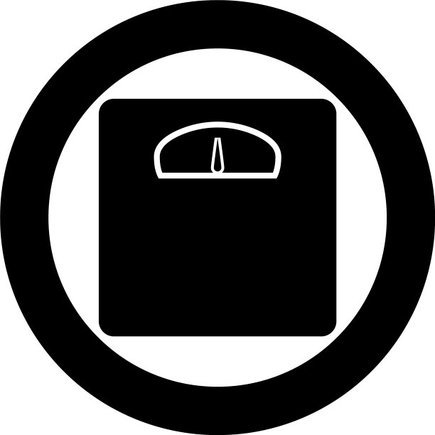 圆形黑色体重秤图标图片下载