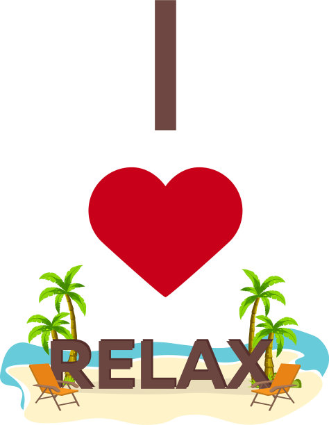 我爱放松旅行棕榈夏季躺椅图片下载