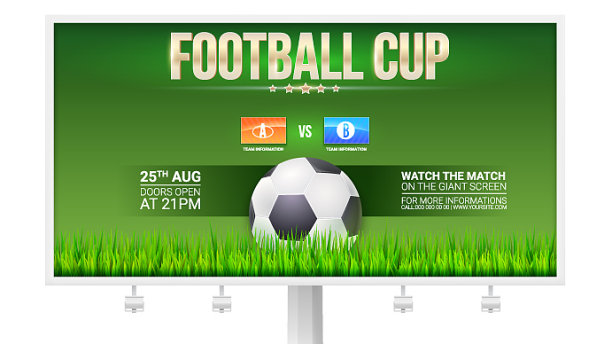 广告牌上的欧洲足球杯广告图片下载