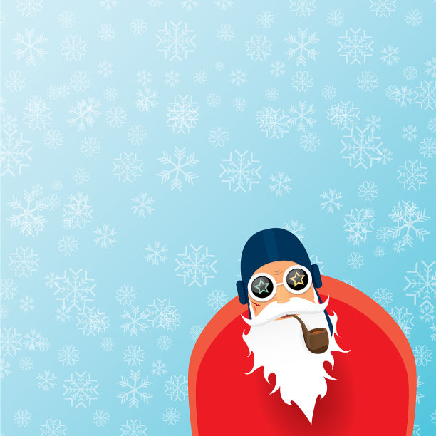 DJ圣诞老人和抽烟斗的圣诞老人图片下载