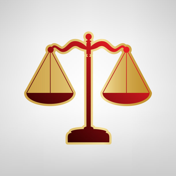 天平平衡标志红色图标上的黄金图片下载