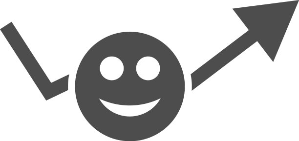 微笑增长趋势平图标图片下载