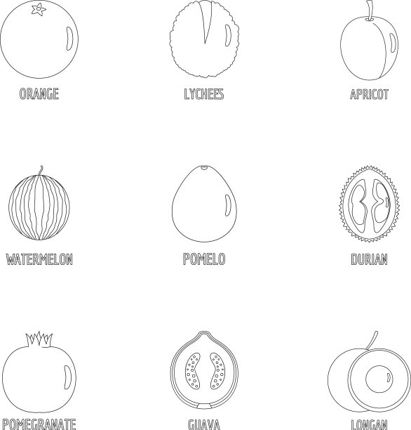 果园图标设置轮廓风格图片下载