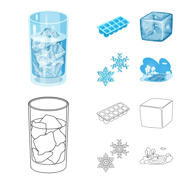 孤立的对象纹理和冻结的符号集图片下载