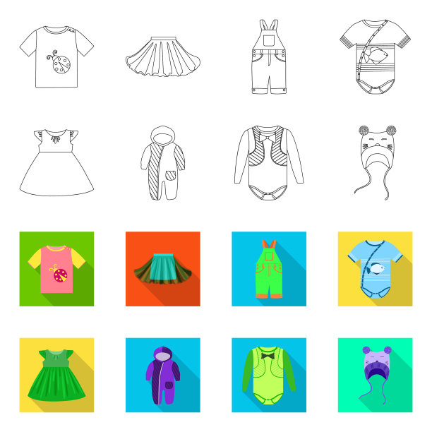 设计时装和服装标志图片下载