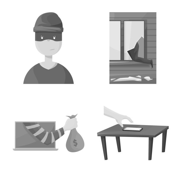 孤立对象扒手和欺诈符号图片下载