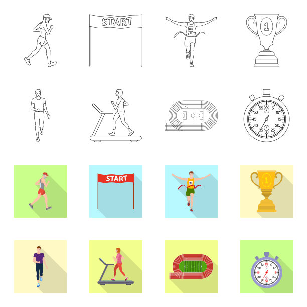 运动和胜利者的标志设置图片下载