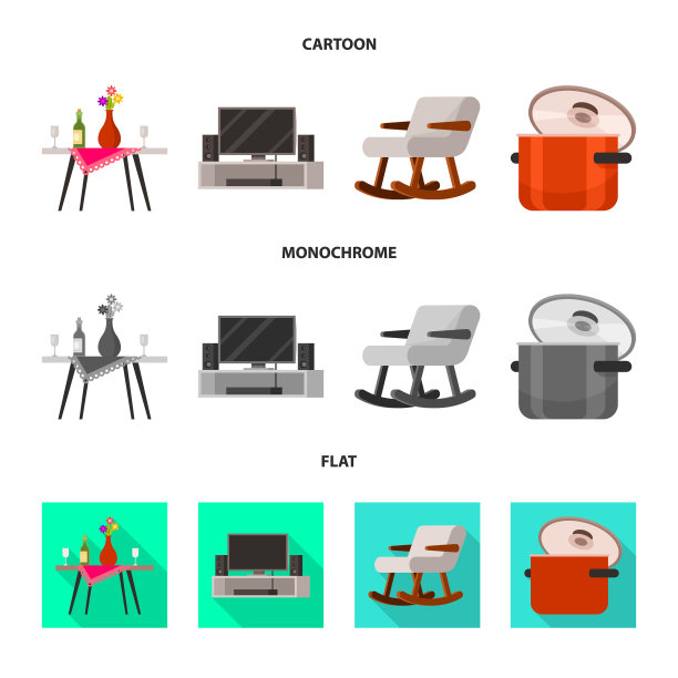 孤立对象舒适和设备图标设置图片下载