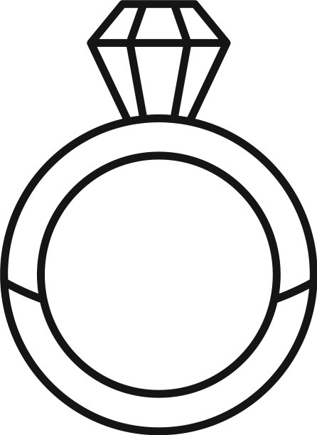 豪华钻石戒指图标轮廓风格图片下载