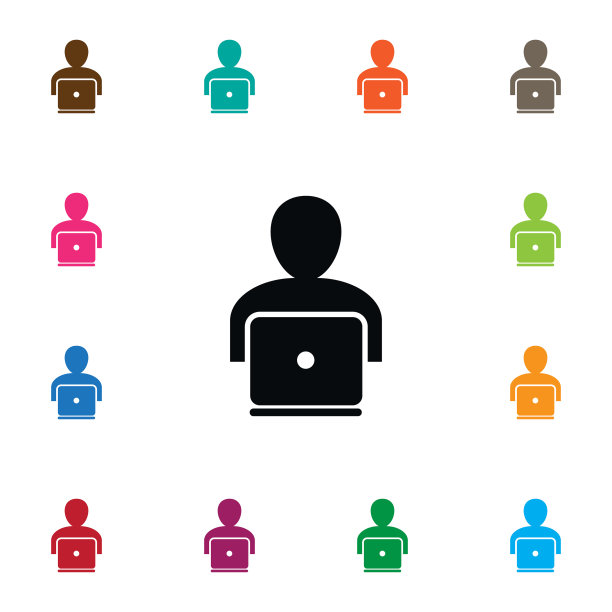 孤立的工作图标笔记本电脑元素可以图片下载