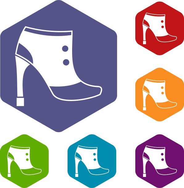女式靴子图标套装图片下载