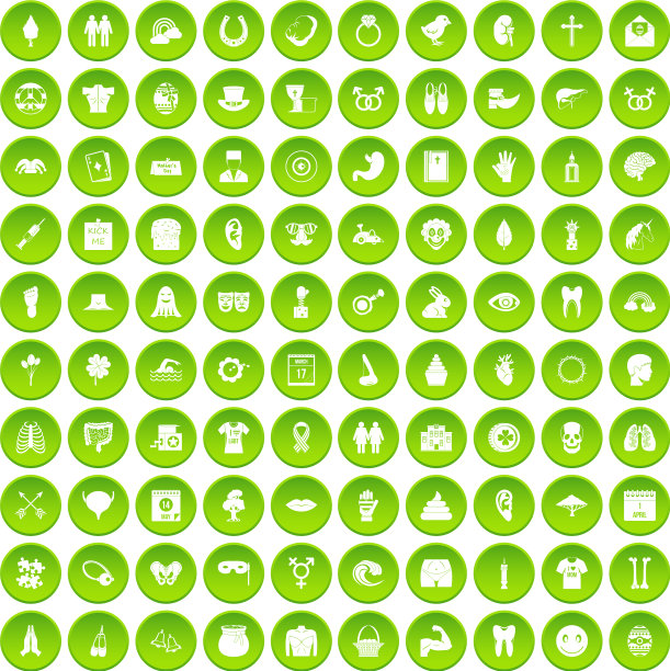 100个春假图标设置为绿色图片下载