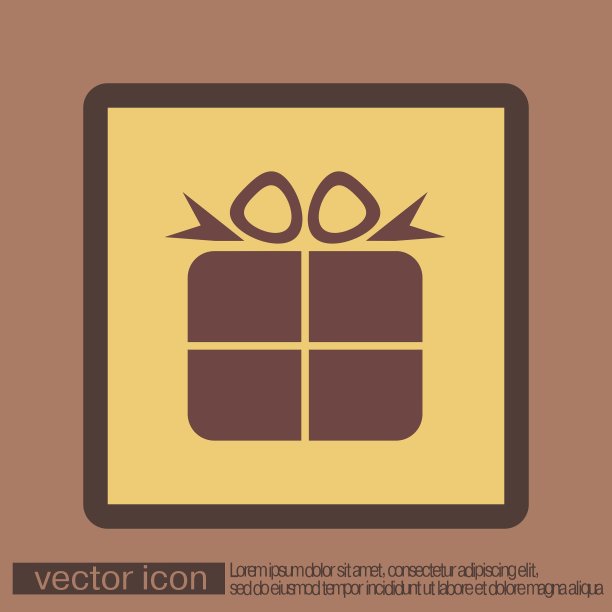 礼盒图标与一个弓节日或庆祝图片下载