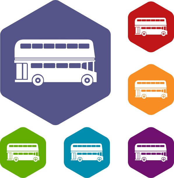 双层巴士图标集图片下载
