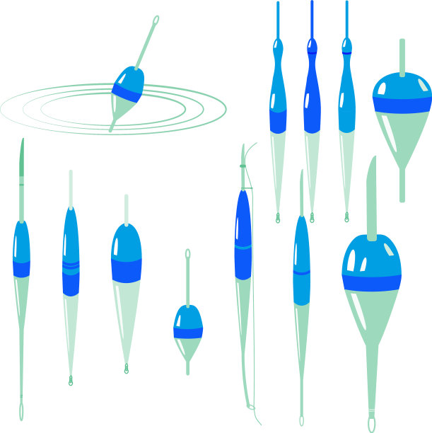 一套钓鱼浮子图标钓鱼浮子图片下载