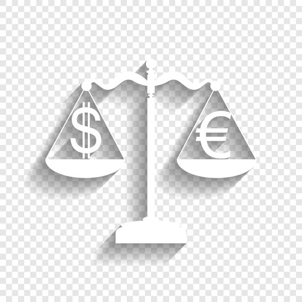 带货币兑换标志的正义天平图片下载