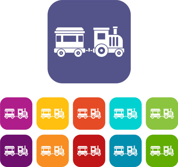 玩具火车图标集图片下载