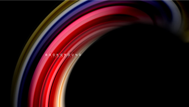 抽象波浪线条流体彩虹风格的颜色图片下载