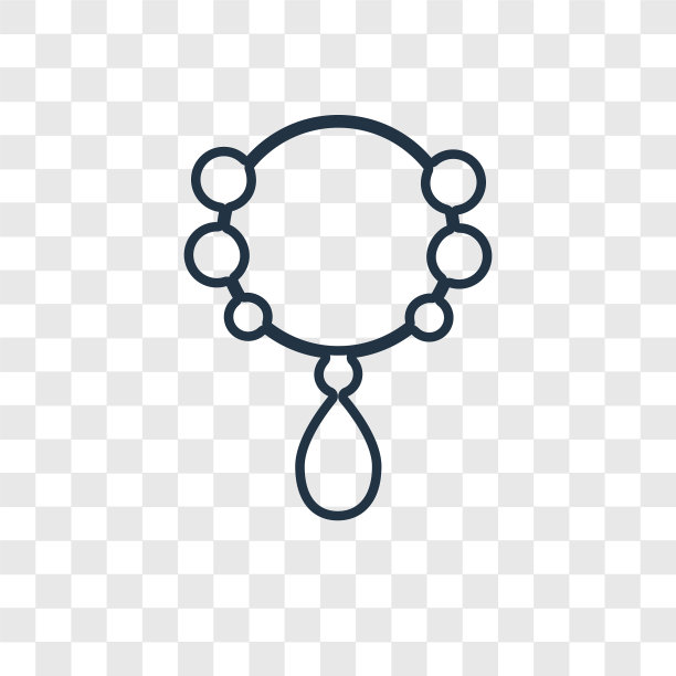 项链概念线性图标孤立上图片下载