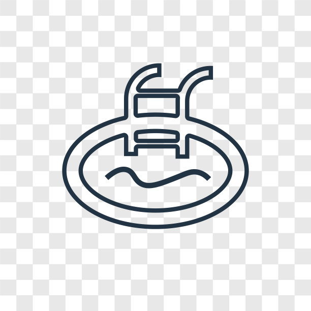 游泳池概念线性图标孤立上图片下载