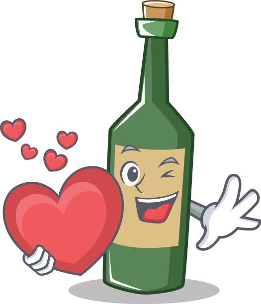 以心形酒瓶人物卡通图片下载