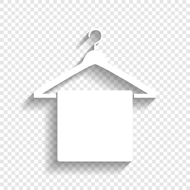 毛巾挂在衣架上，标志白色，图标柔和图片下载