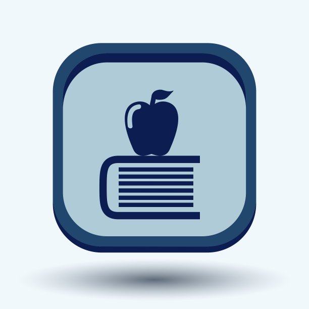 书与苹果图标教育标志图片下载