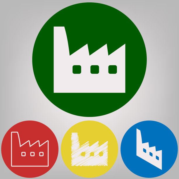 工厂标志4白色风格图片下载