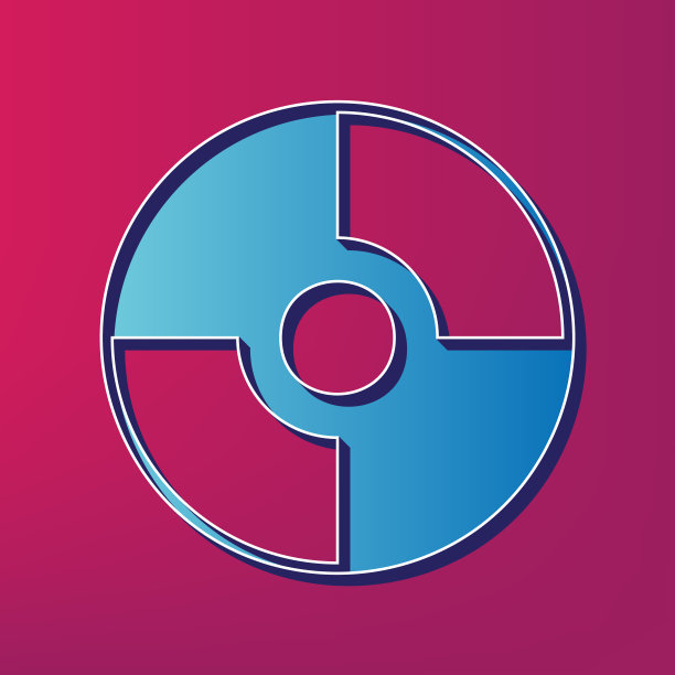 蓝色3D打印CD或DVD标志图片下载