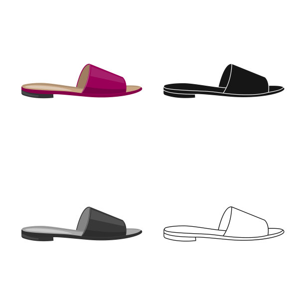 设计的鞋履和女性标志套装图片下载