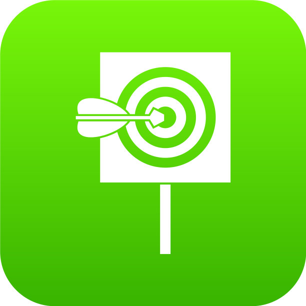 箭头在目标图标的中心数字绿色图片下载