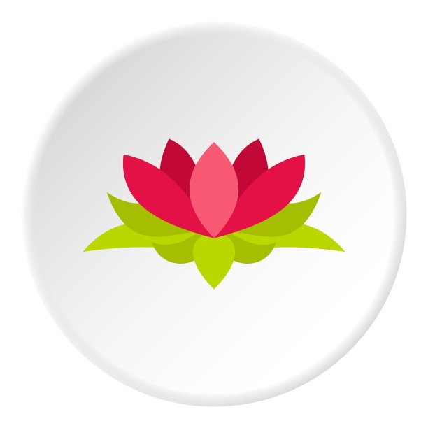 莲花图标花平面风格图片下载