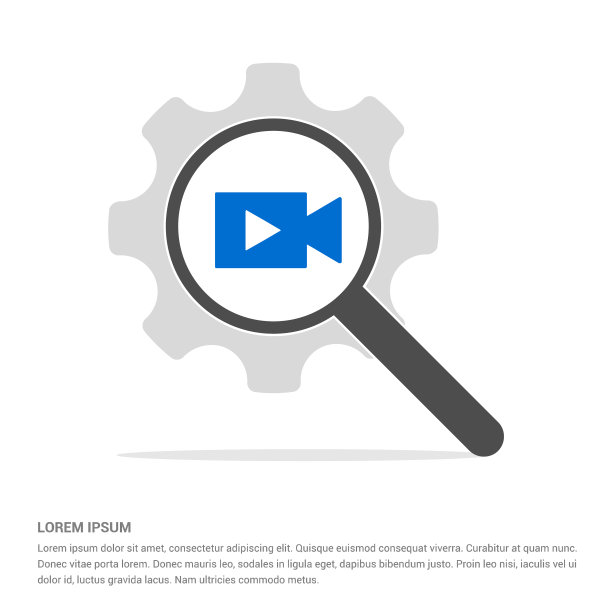 照片相机图标搜索玻璃与齿轮符号图片下载