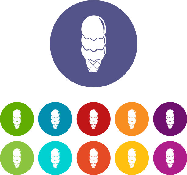 三球冰淇淋图标设置颜色图片下载