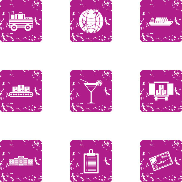 国际航运图标设置垃圾摇滚风格图片下载