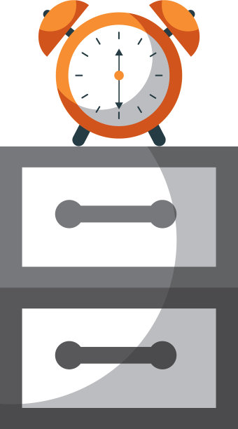 床头柜上的闹钟提醒早上起床图片下载