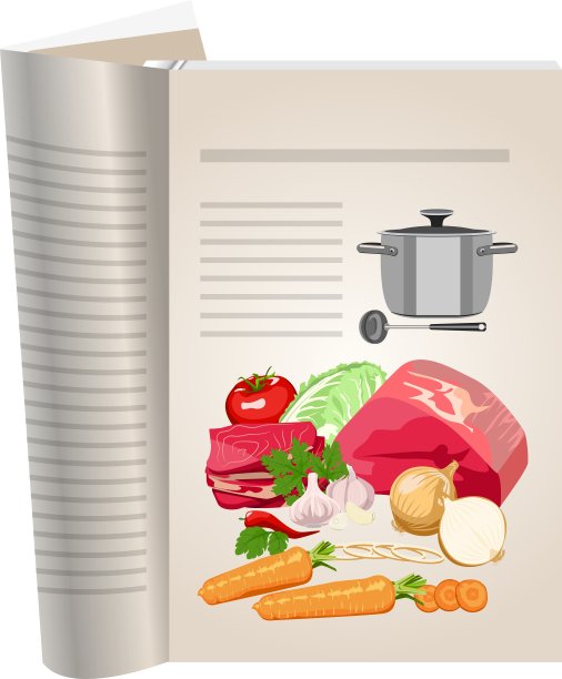烹饪书的模板页图片下载