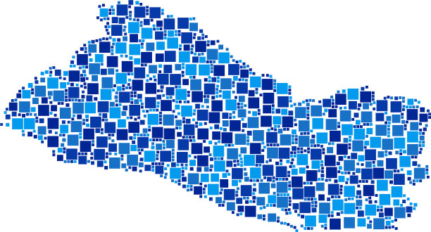 萨尔瓦多地图拼贴的正方形图片下载