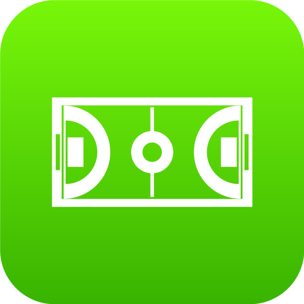 五人制或室内足球场图标数字绿色图片下载