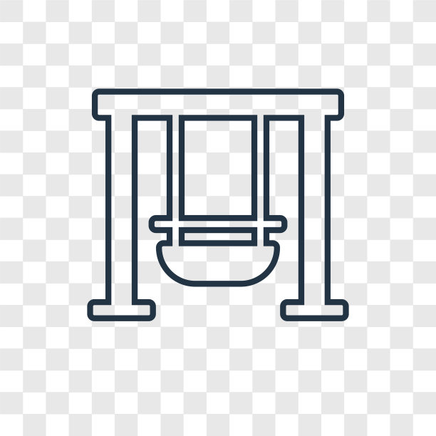 秋千概念线性图标孤立上图片下载